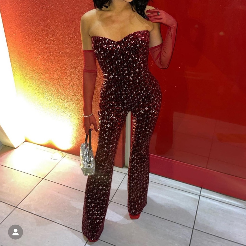 SOLD OUT Nadine Merabi Red Jumpsuit